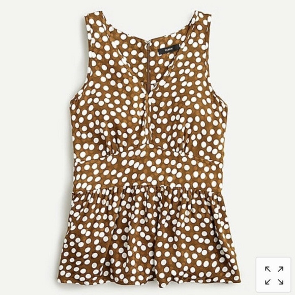 NWT✨J.Crew V-Neck Peplum Top in Jacquard Dot | Women's Size 2 - Picture 1 of 8